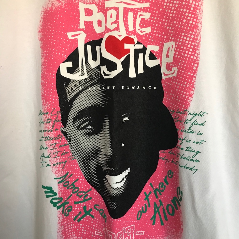 2Pac Poetic Justice Junior Crop Tee - Size L - Picture 2 of 7
